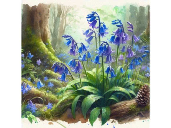 Download Bluebell Woodland Watercolor - Woodland watercolor Collection