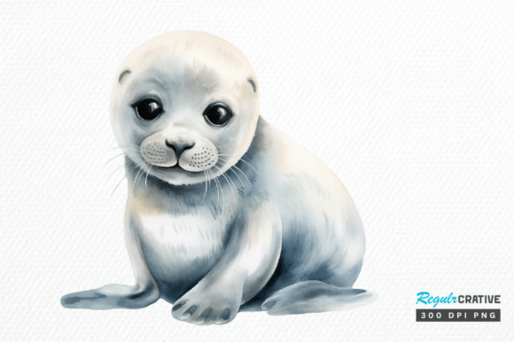 Download Watercolor Baby Seal Clipart Png Design - Premium Resources
