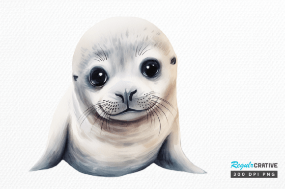 Download Watercolor Baby Seal Clipart Png Design - Premium Resources