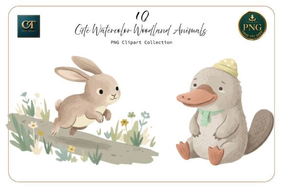 Download Cute Woodland Watercolor Style PNG Set - Woodland watercolor Collection