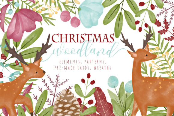 Download Christmas Woodland Watercolor Clipart - Woodland watercolor Collection